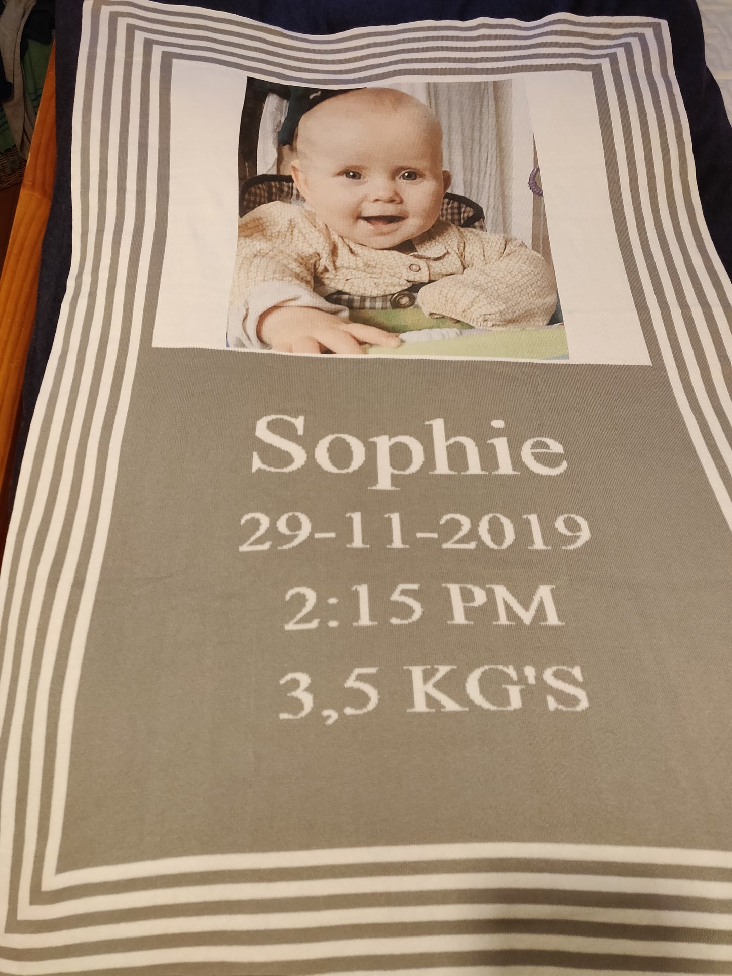 The Corrib Personalised Baby Blanket with Large Photo - Perfect Christening Gift