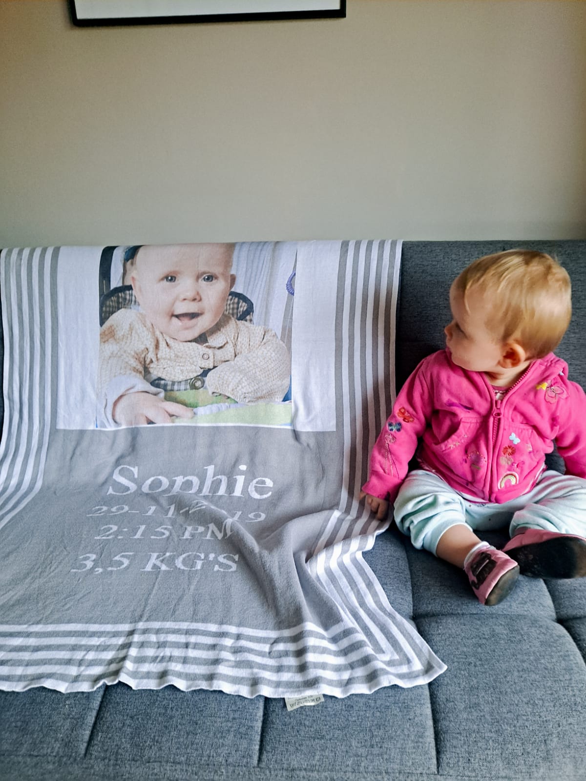 The Corrib Personalised Baby Blanket with Large Photo - Perfect Christening Gift